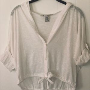 American Rag Cropped Hoodie T-shirt